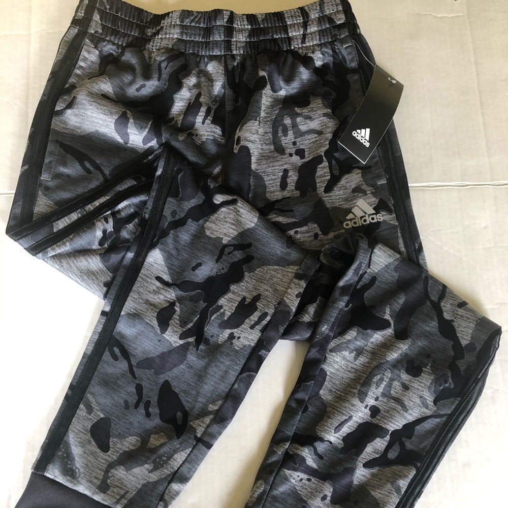 NWT- Adidas boys youth camo joggers